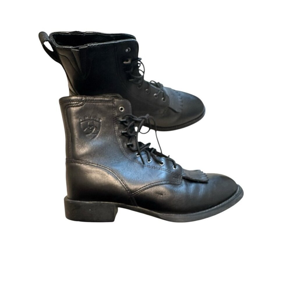 Ariat Lacer Heritage Leather Kiltie Boots Woman’s Size 7.5 Black